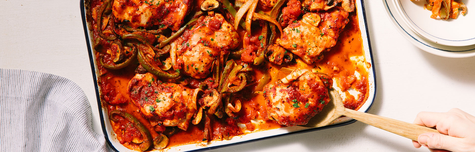 Easy Sheet Pan Chicken Cacciatore Recipe Image