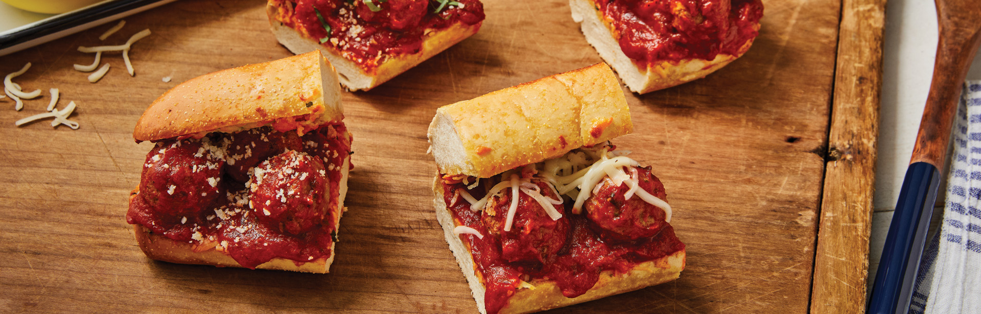 Mozzarella Meatball Sandwiches Campbell's Stretchable Recipes [Dev]